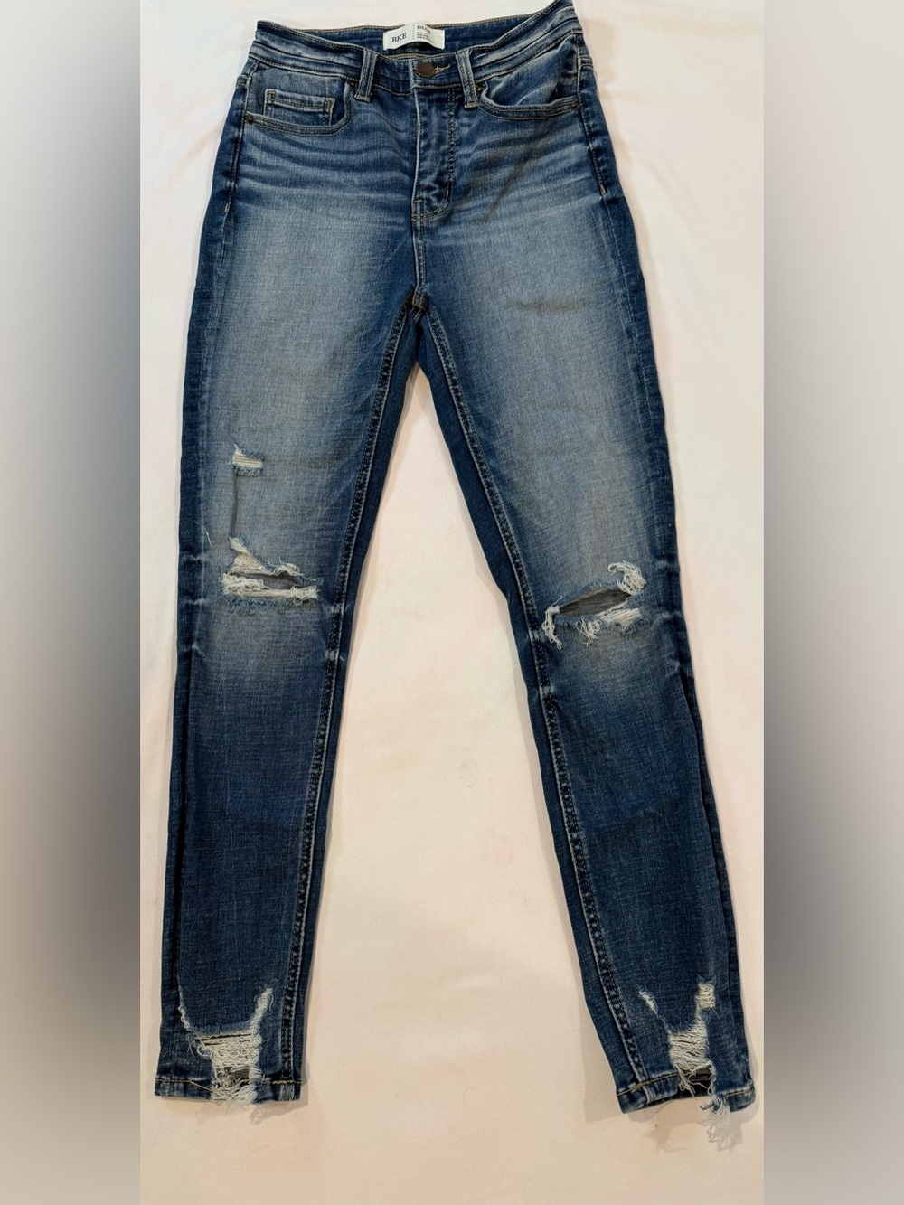 BKE Billie High Rise Ankle Skinny Jeans – Distressed – Size 24